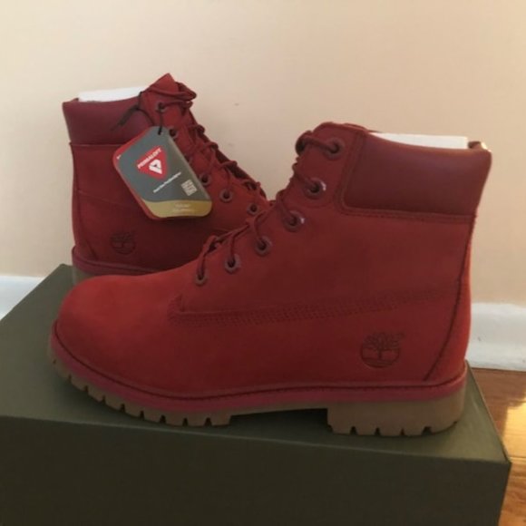 timberland 6 premium waterproof boots red